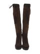 Yves Saint Laurent Suede Tassel Accents Lace-Up Boots