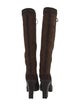 Yves Saint Laurent Suede Tassel Accents Lace-Up Boots