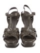Yves Saint Laurent Patent Leather T-Strap Sandals