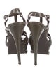 Yves Saint Laurent Patent Leather T-Strap Sandals