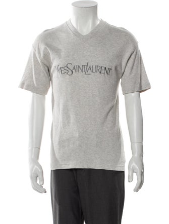 Yves Saint Laurent Graphic Print V-Neck T-Shirt