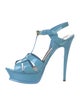 Yves Saint Laurent Patent Leather T-Strap Sandals