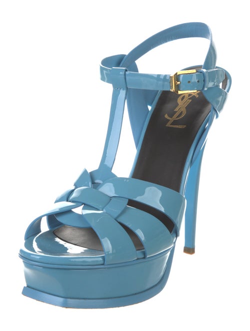Yves Saint Laurent Patent Leather T-Strap Sandals