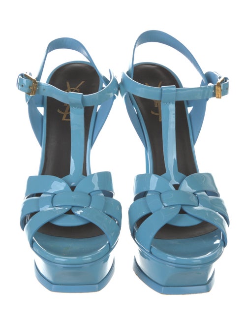 Yves Saint Laurent Patent Leather T-Strap Sandals