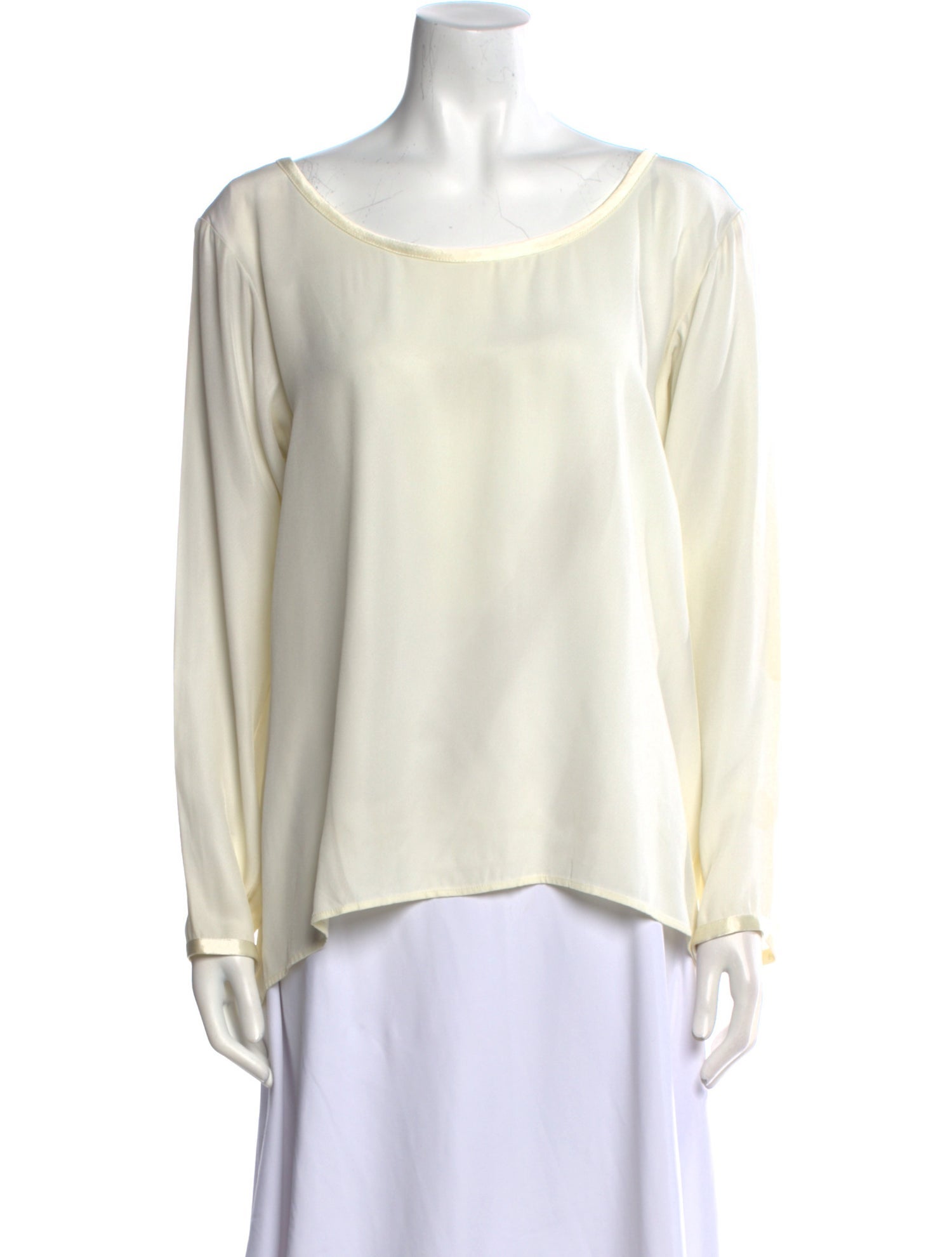 Yves Saint Laurent Silk Scoop Neck Blouse