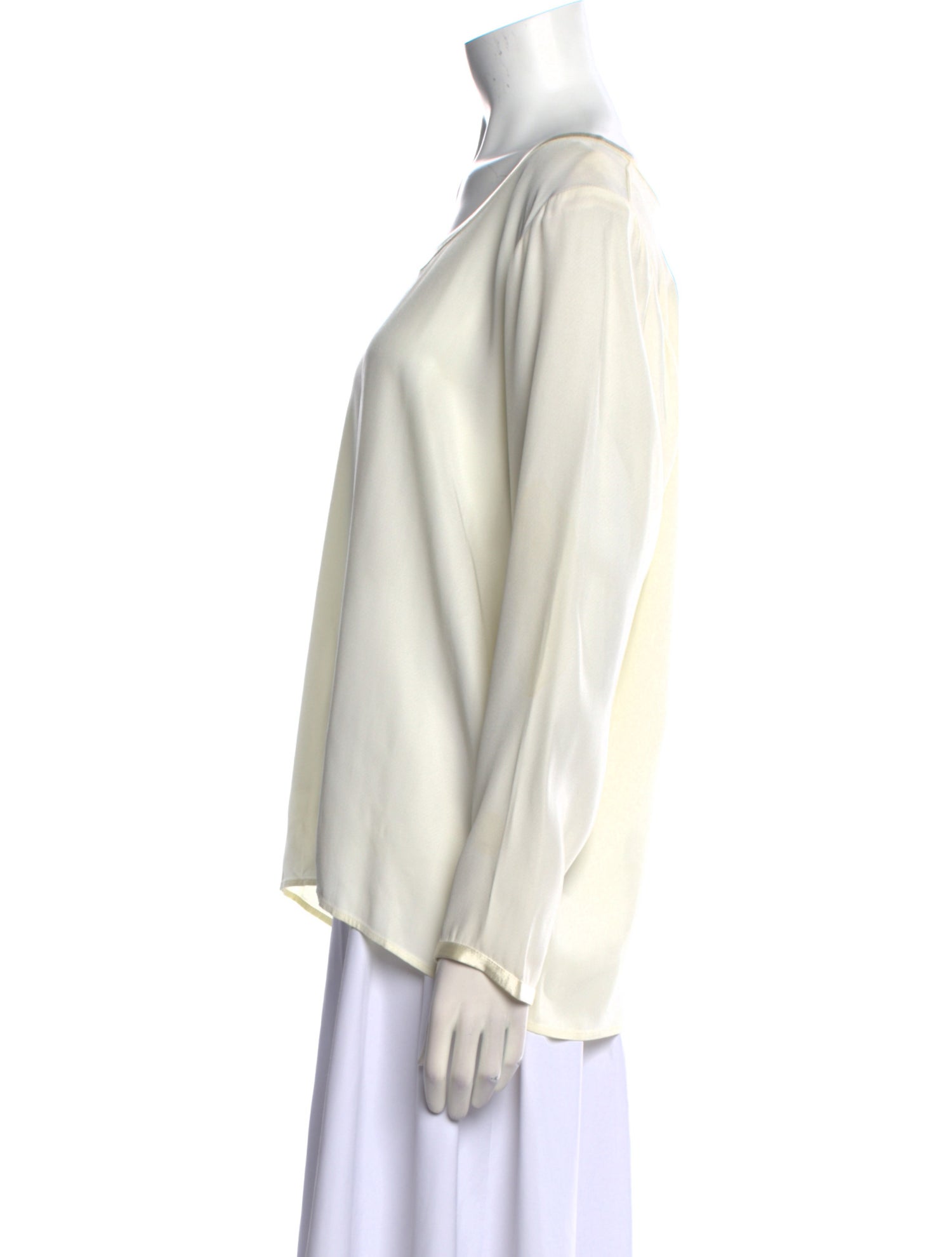 Yves Saint Laurent Silk Scoop Neck Blouse