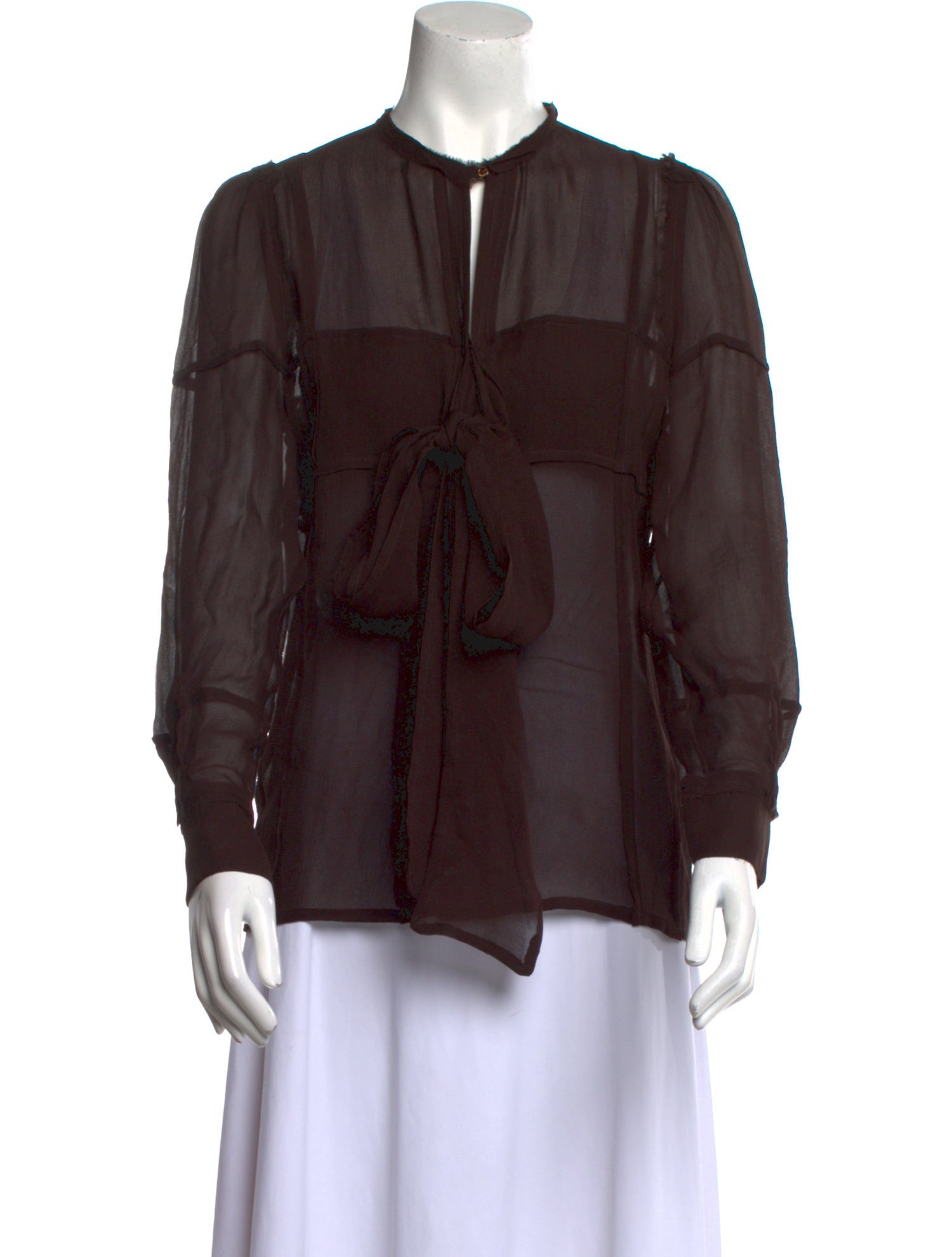 Yves Saint Laurent Silk Mock Neck Blouse