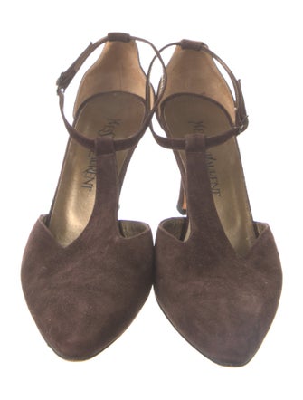 Yves Saint Laurent Suede T-Strap Pumps