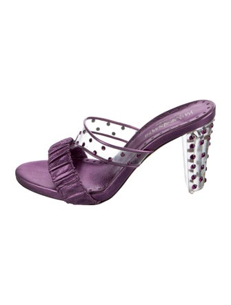 Yves Saint Laurent Rive Gauche PVC Crystal Embellishments Slides