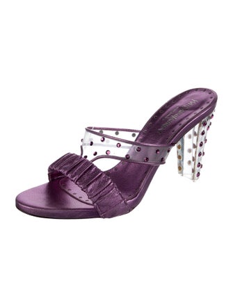 Yves Saint Laurent Rive Gauche PVC Crystal Embellishments Slides