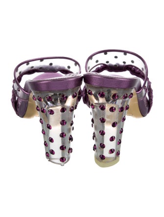 Yves Saint Laurent Rive Gauche PVC Crystal Embellishments Slides