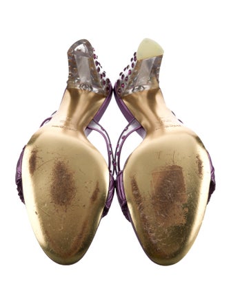 Yves Saint Laurent Rive Gauche PVC Crystal Embellishments Slides