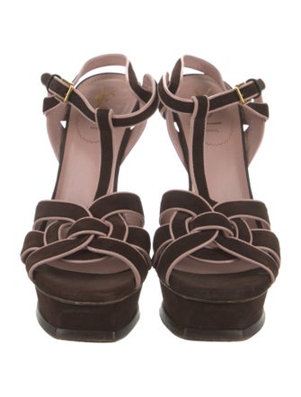 Yves Saint Laurent Leather T-Strap Sandals
