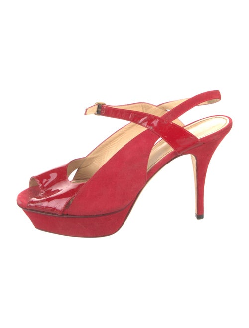Yves Saint Laurent Suede Leather Trim Embellishment Slingback Pumps