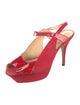 Yves Saint Laurent Suede Leather Trim Embellishment Slingback Pumps