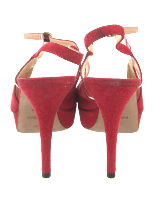 Yves Saint Laurent Suede Leather Trim Embellishment Slingback Pumps
