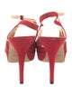 Yves Saint Laurent Suede Leather Trim Embellishment Slingback Pumps
