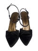 Yves Saint Laurent Satin Crystal Embellishments T-Strap Pumps