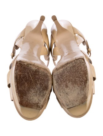 Saint Laurent Patent Leather T-Strap Sandals