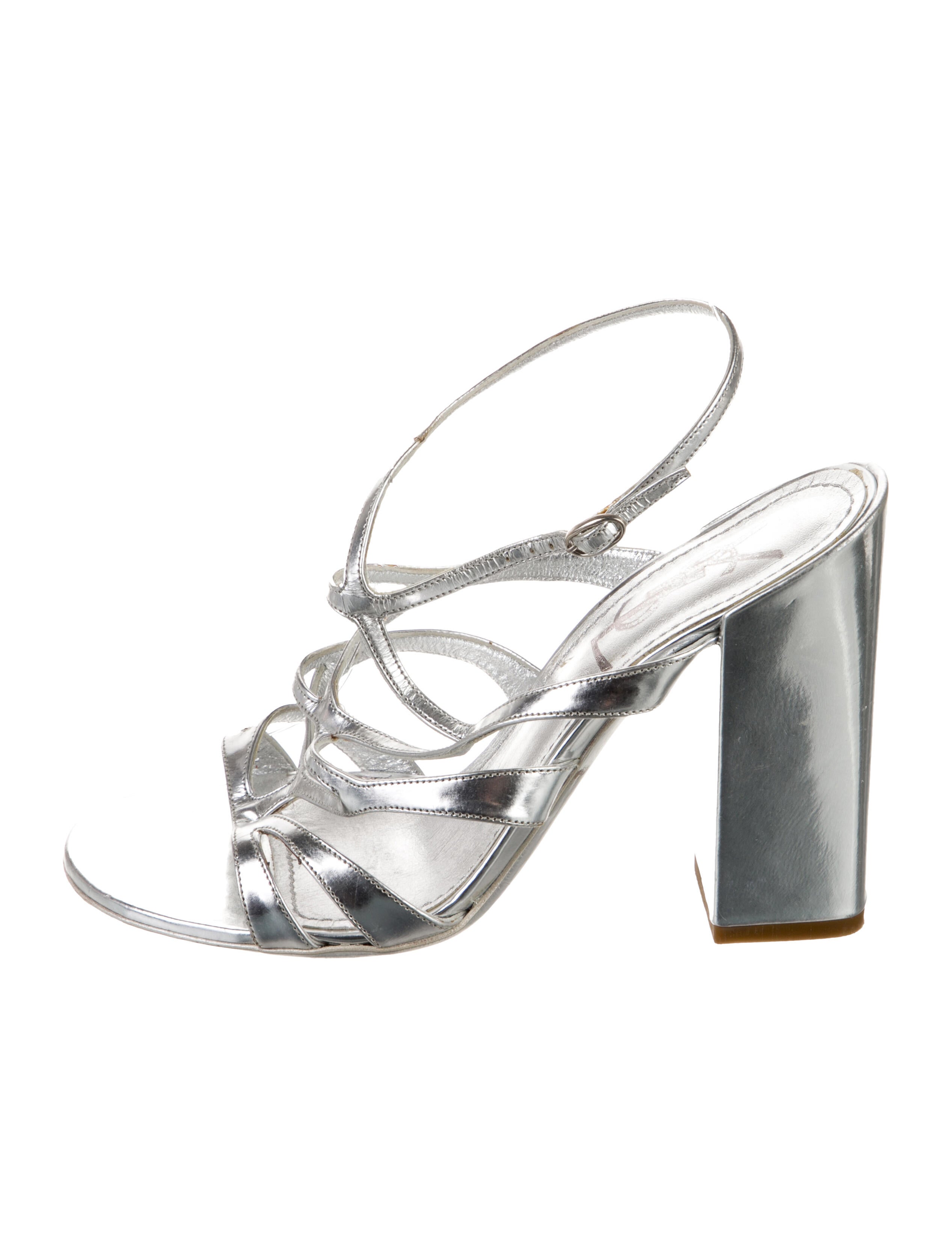 Yves Saint Laurent Leather Slingback Sandals