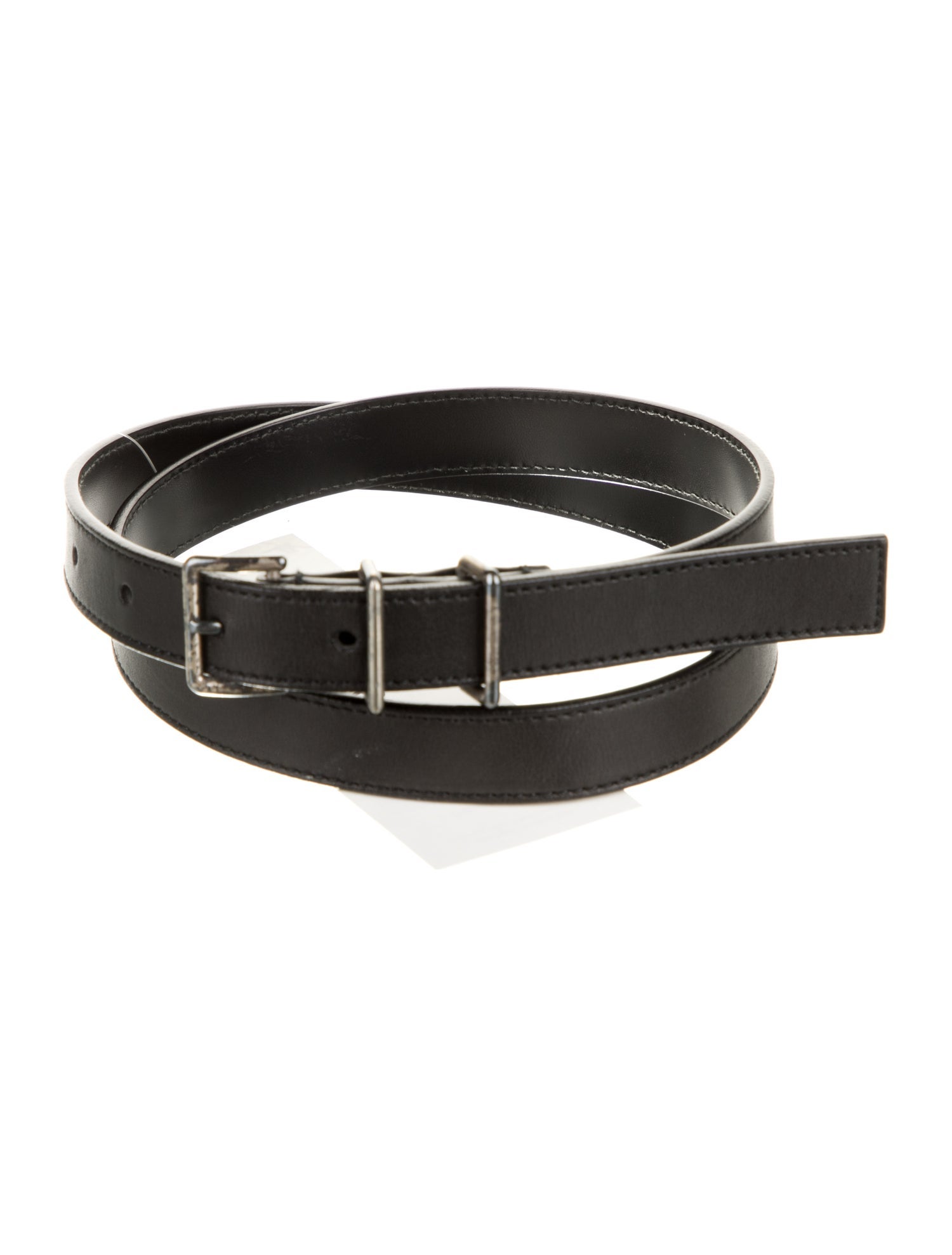 Yves Saint Laurent Rive Gauche Skinny Leather Belt
