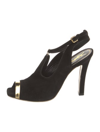 Yves Saint Laurent Suede Slingback Pumps