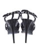 Saint Laurent Patent Leather Cutout Accent T-Strap Sandals