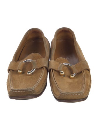 Yves Saint Laurent Rive Gauche Suede Bow Accents Loafers