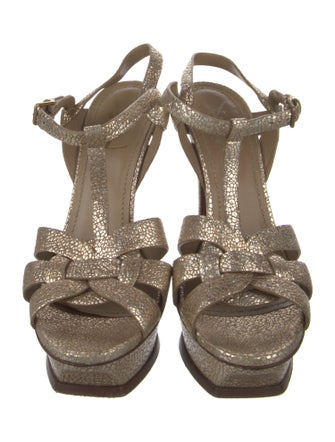 Yves Saint Laurent Leather T-Strap Sandals