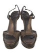 Yves Saint Laurent Snakeskin Animal Print T-Strap Sandals