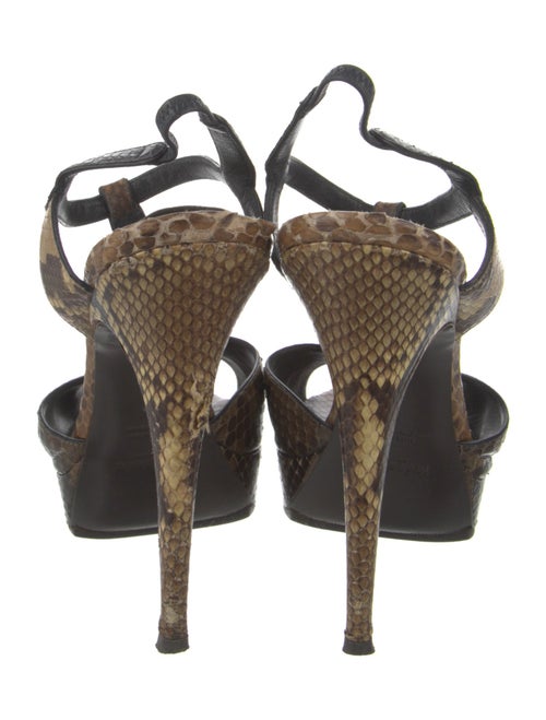 Yves Saint Laurent Snakeskin Animal Print T-Strap Sandals