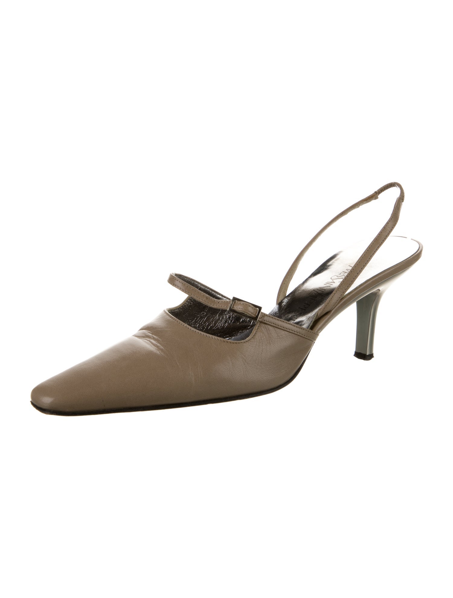 Yves Saint Laurent Leather Slingback Pumps