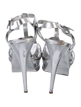 Yves Saint Laurent Leather T-Strap Sandals