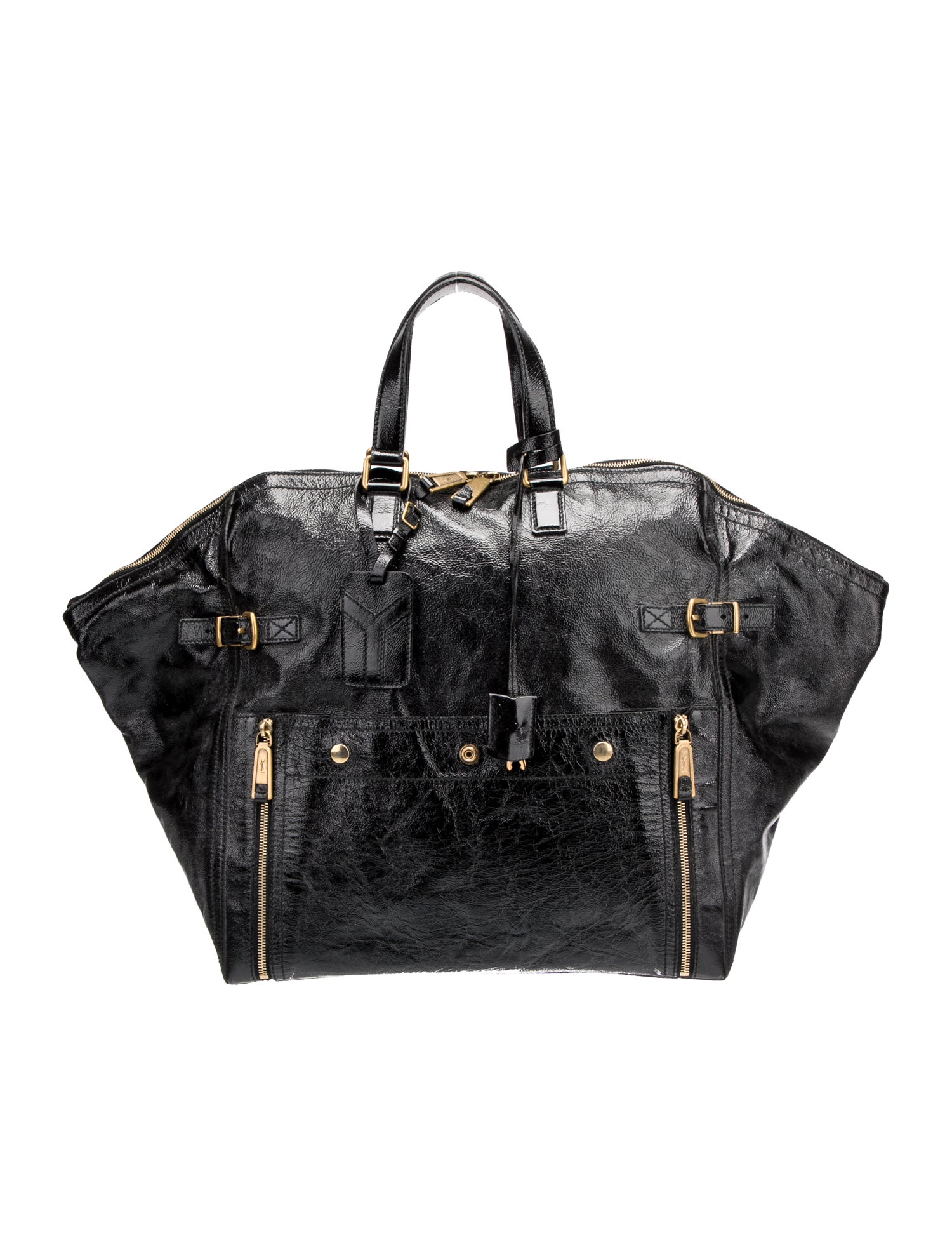 Yves Saint Laurent Rive Gauche Patent Leather Top Handle Bag