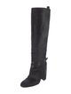 Yves Saint Laurent Ponyhair Leather Trim Embellishment Boots