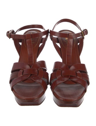 Yves Saint Laurent Leather T-Strap Sandals