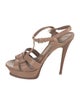 Yves Saint Laurent Rive Gauche Leather T-Strap Sandals