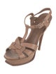 Yves Saint Laurent Rive Gauche Leather T-Strap Sandals