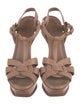 Yves Saint Laurent Rive Gauche Leather T-Strap Sandals