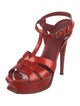 Yves Saint Laurent Patent Leather T-Strap Sandals
