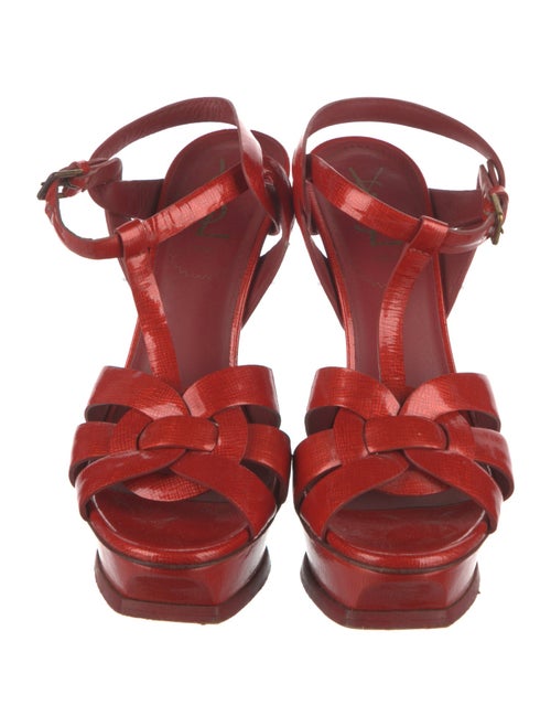 Yves Saint Laurent Patent Leather T-Strap Sandals