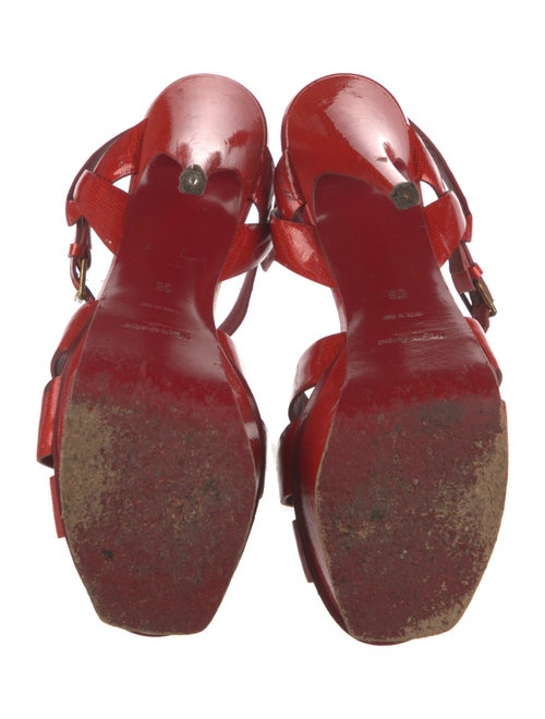 Yves Saint Laurent Patent Leather T-Strap Sandals