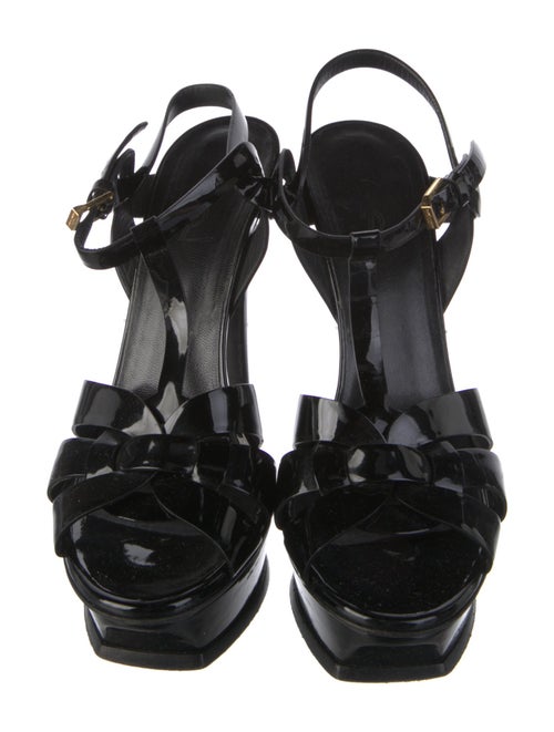 Yves Saint Laurent Patent Leather T-Strap Sandals