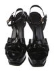 Yves Saint Laurent Patent Leather T-Strap Sandals