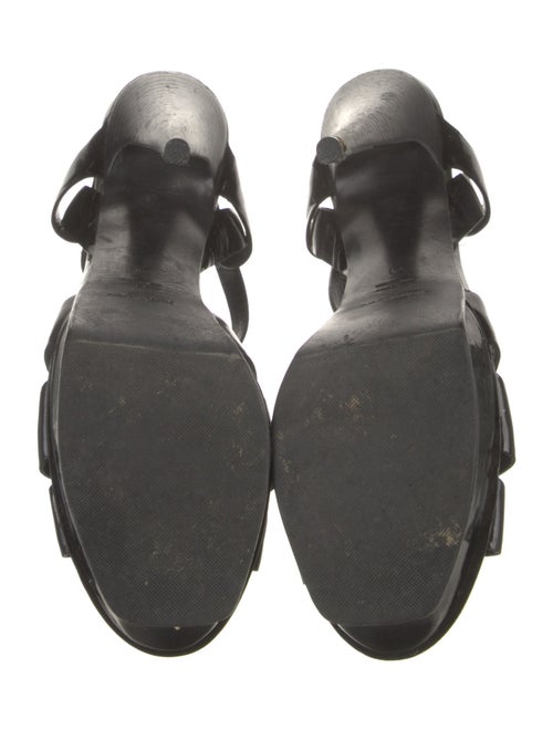 Yves Saint Laurent Rive Gauche Patent Leather T-Strap Sandals