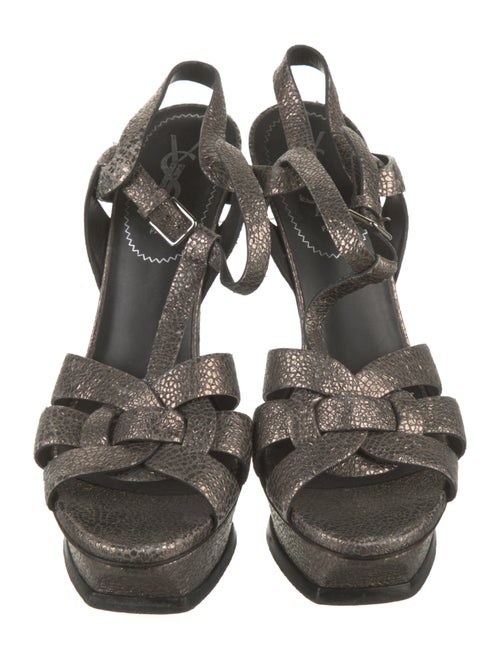 Yves Saint Laurent Rive Gauche Leather T-Strap Sandals
