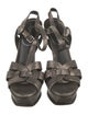 Yves Saint Laurent Rive Gauche Leather T-Strap Sandals