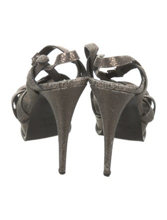 Yves Saint Laurent Rive Gauche Leather T-Strap Sandals