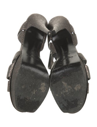 Yves Saint Laurent Rive Gauche Leather T-Strap Sandals