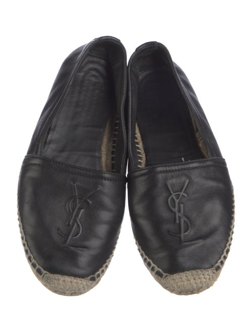 Saint Laurent Leather Whipstitch Trim Espadrilles